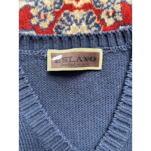 Vintage USA American Flag Knit Sweater Vest Vtg 90s Navy Eslano - Picture 3 of 6